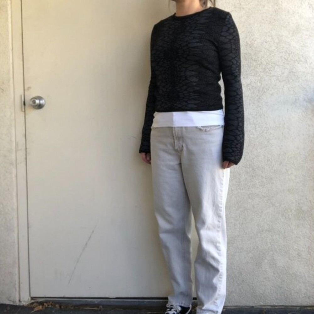 Zara Knitwear Black & Grey Top Size M - Picture 4 of 11